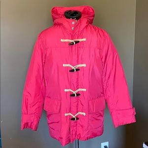 Ralph Lauren Sport Pink Goose Down Puffer Coat with Wooden Buttons (Size S)